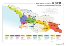 The Map of Winegrowing regions of Georgia & Distribution of Grapevine Varieties by region